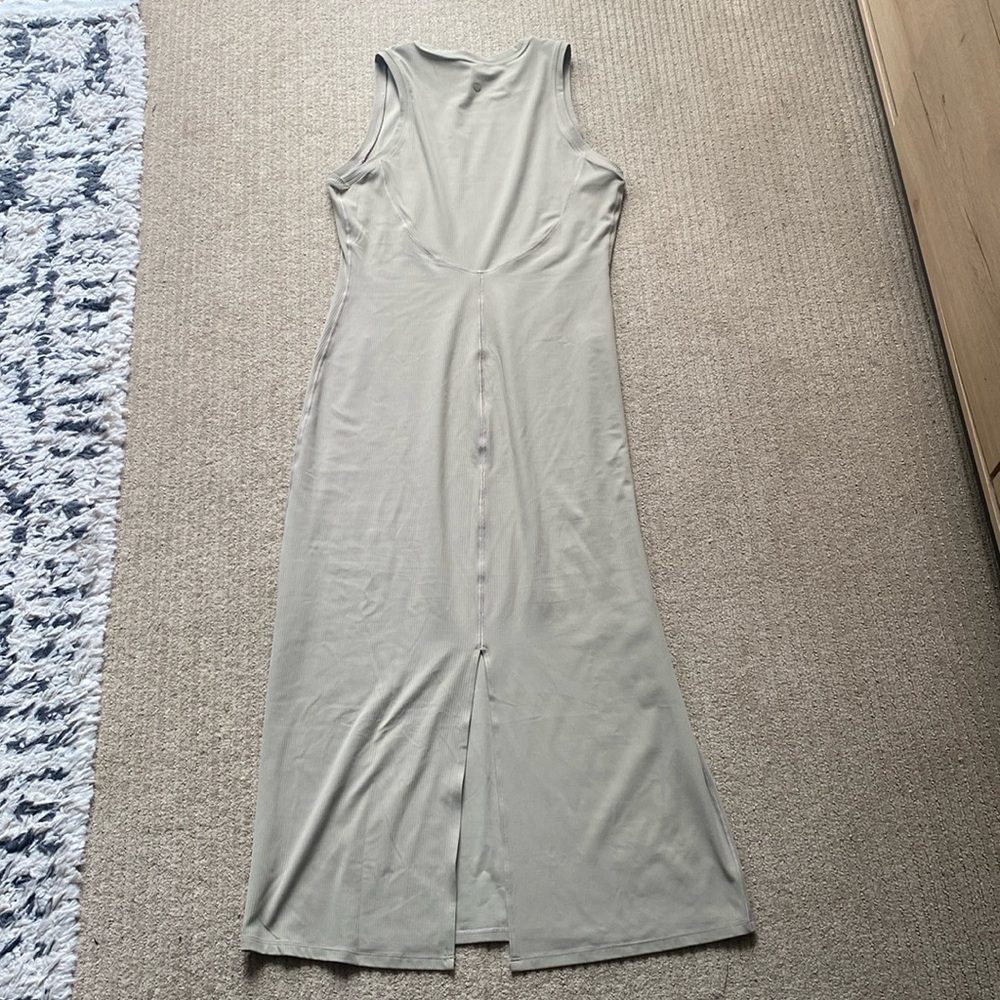 Lululemon All Aligned Ribbed Midi Dress, 10, Sheer Oak - Picture 4 of 8